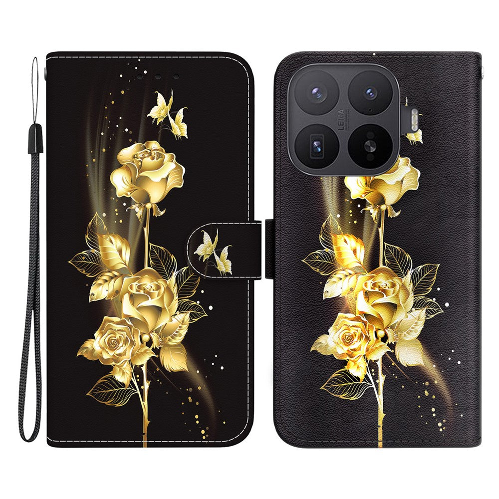 For Xiaomi 17T Pro Wallet Phone Case Anti-Drop Pattern Printing Leather Flip Cover with Strap