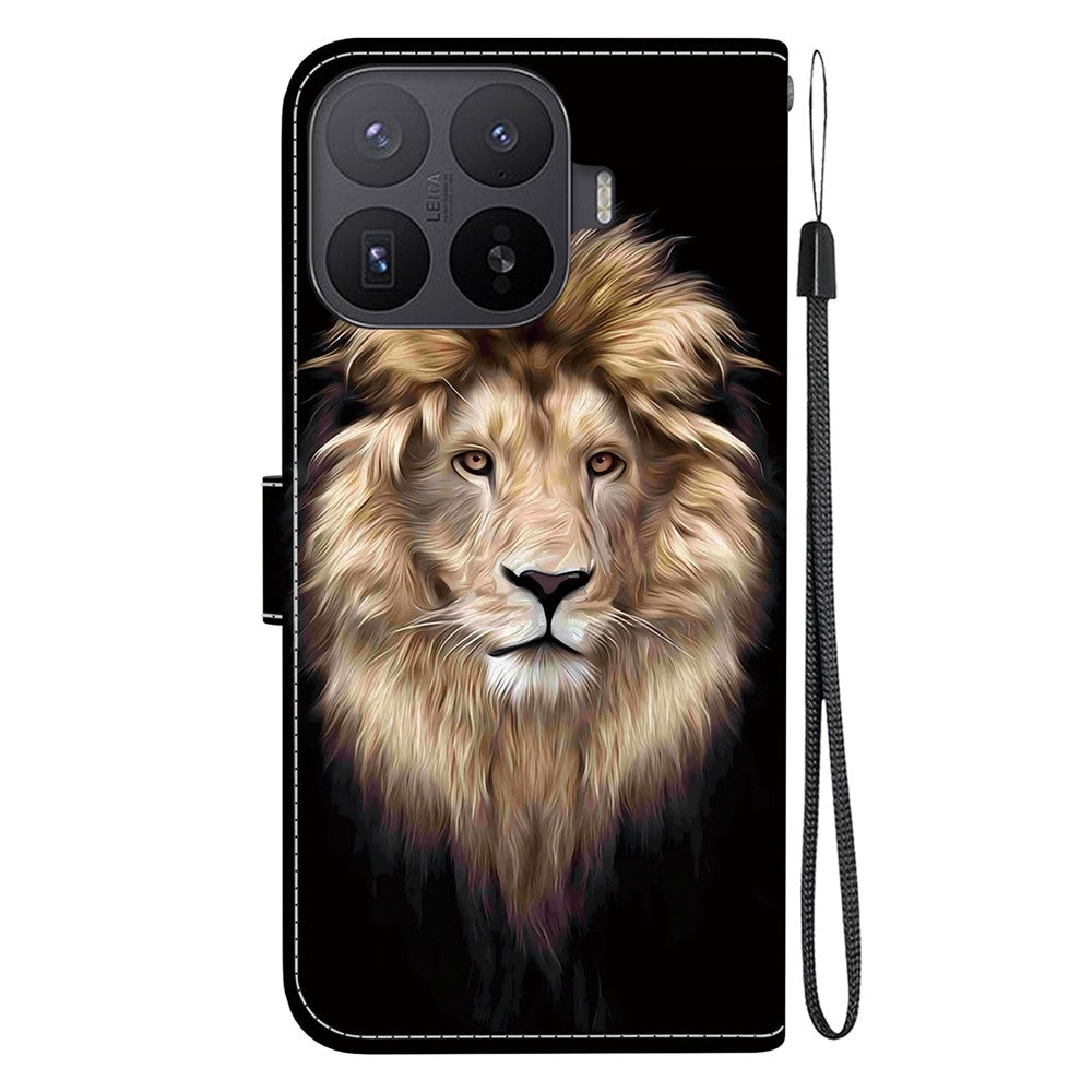 Xiaomi 17T Pro-skal, mönstertryck, läderflipplånbok med mobilsnodd