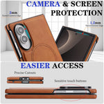For Samsung Galaxy Z Fold8 Magnetic Case Cowhide Texture PU Leather Coated PC Phone Cover