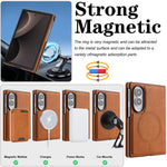 For Samsung Galaxy Z Fold8 Magnetic Case Cowhide Texture PU Leather Coated PC Phone Cover