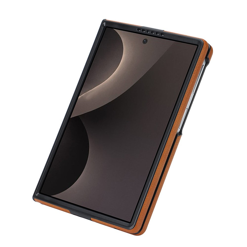 For Samsung Galaxy Z Fold8 Magnetic Case Cowhide Texture PU Leather Coated PC Phone Cover