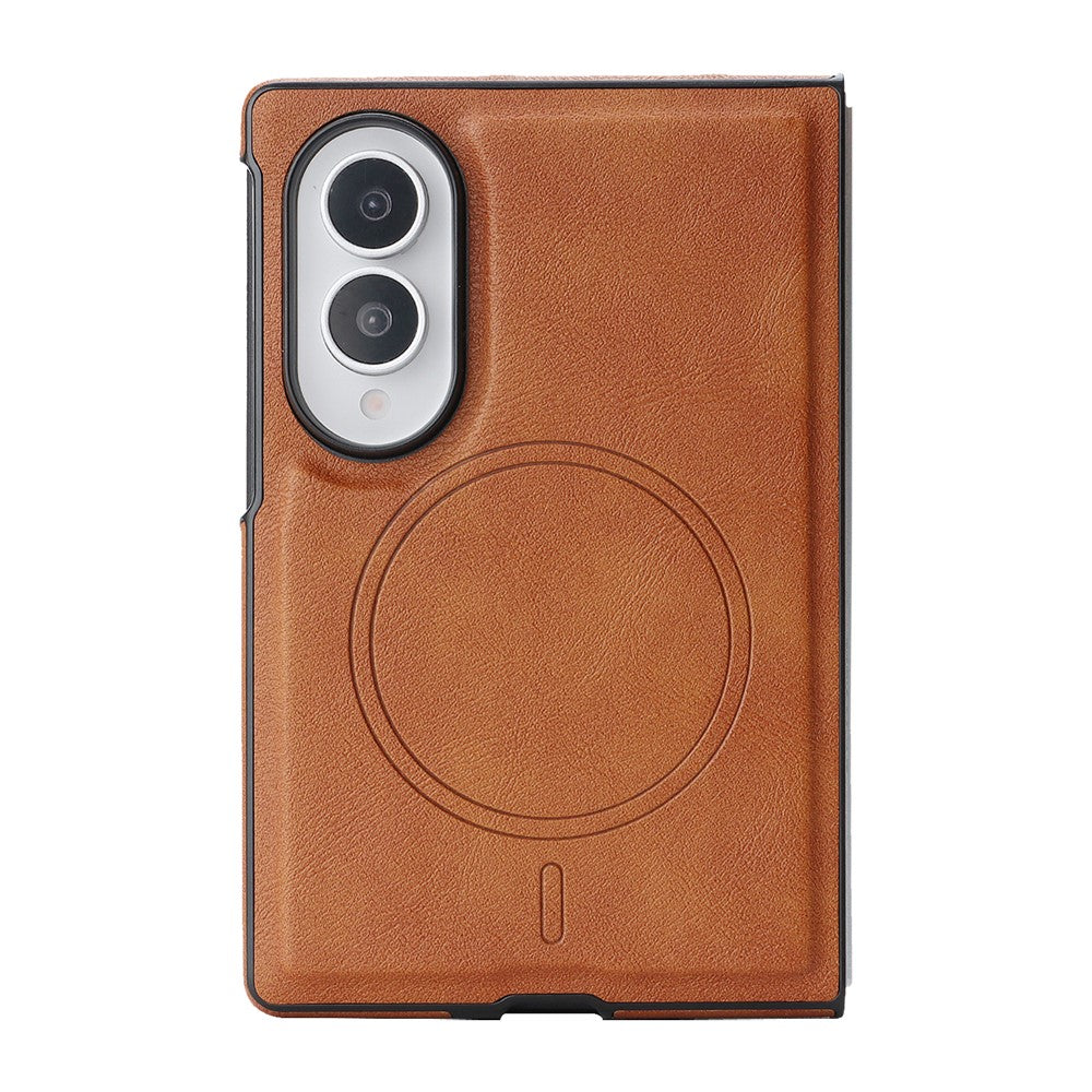 For Samsung Galaxy Z Fold8 Magnetic Case Cowhide Texture PU Leather Coated PC Phone Cover