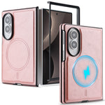 For Samsung Galaxy Z Fold8 Magnetic Case Cowhide Texture PU Leather Coated PC Phone Cover