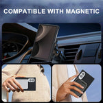 For Samsung Galaxy Z Fold8 Case Side-pasted Carbon Fiber Texture PU TPU Phone Cover with Metal Magnetic Ring