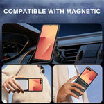 Samsung Galaxy Z Flip8-skal med sideklistret kolfiberstruktur, PU- og TPU-mobilskal med magnetisk metalring
