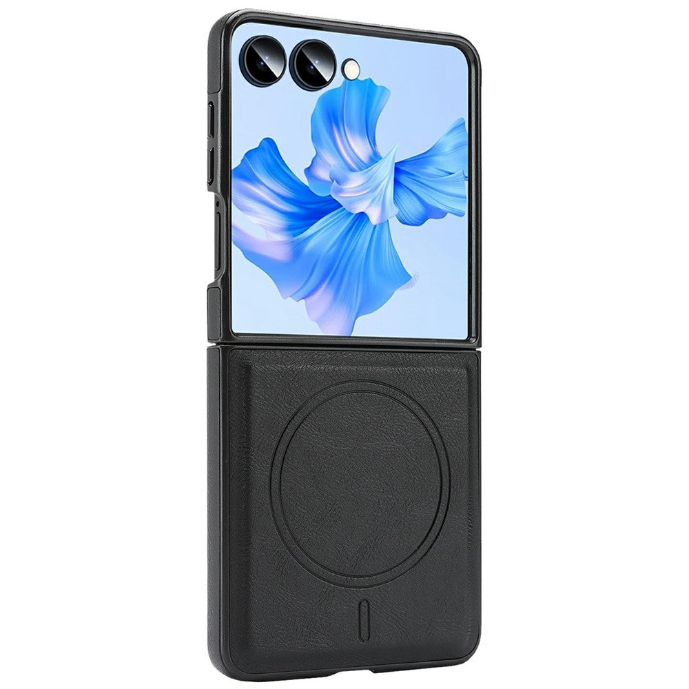 Til Samsung Galaxy Z Flip8 Magnetisk Etui Koskindstekstur PU Læderbelagt PC Telefoncover