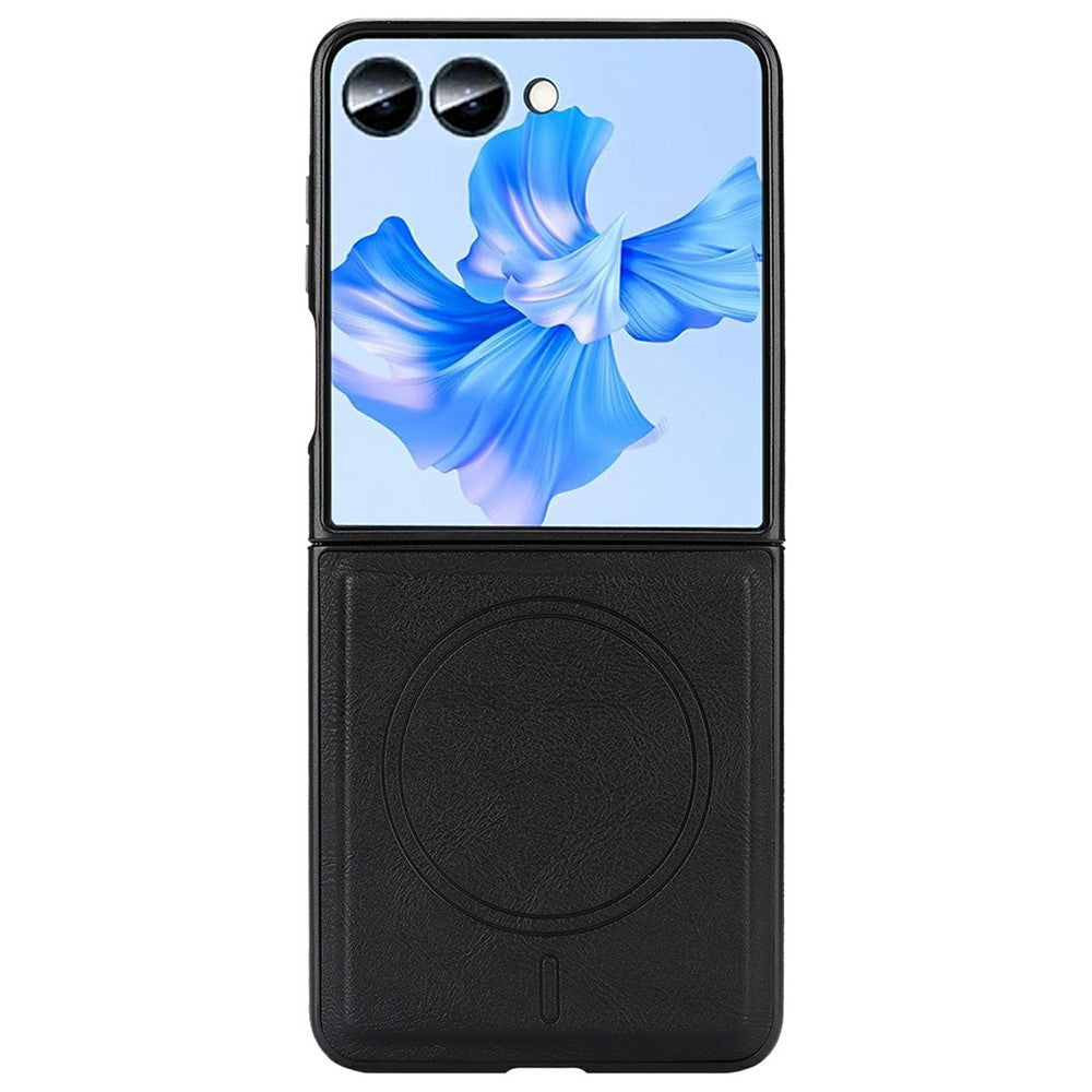 Til Samsung Galaxy Z Flip8 Magnetisk Etui Koskindstekstur PU Læderbelagt PC Telefoncover