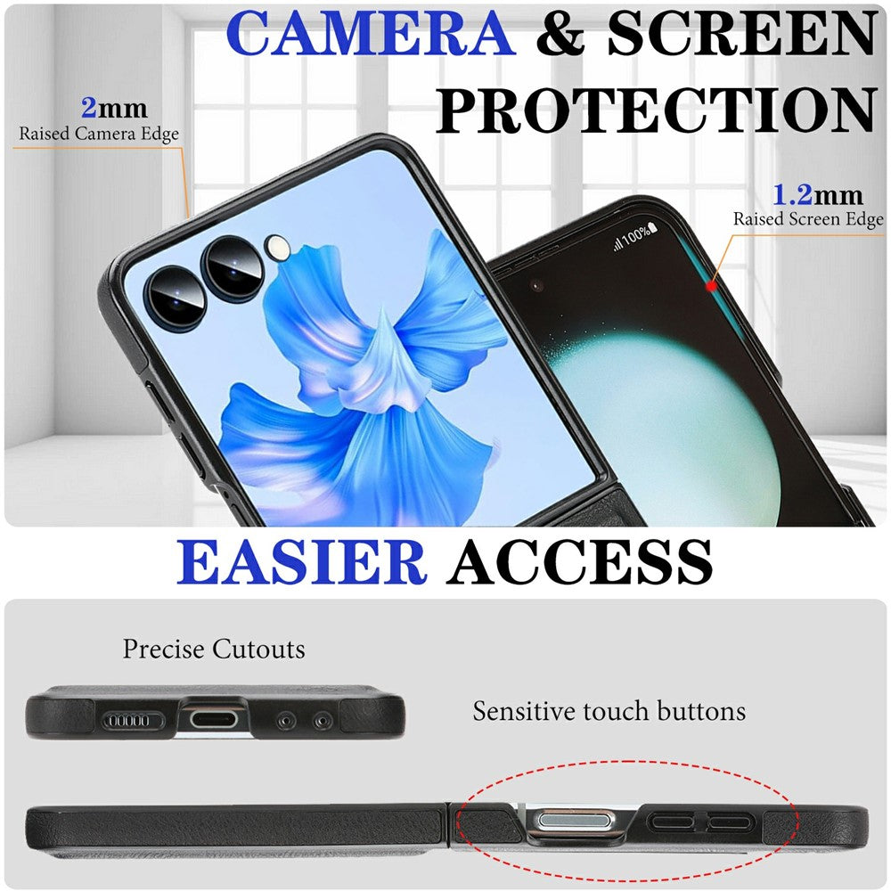 Til Samsung Galaxy Z Flip8 Magnetisk Etui Koskindstekstur PU Læderbelagt PC Telefoncover