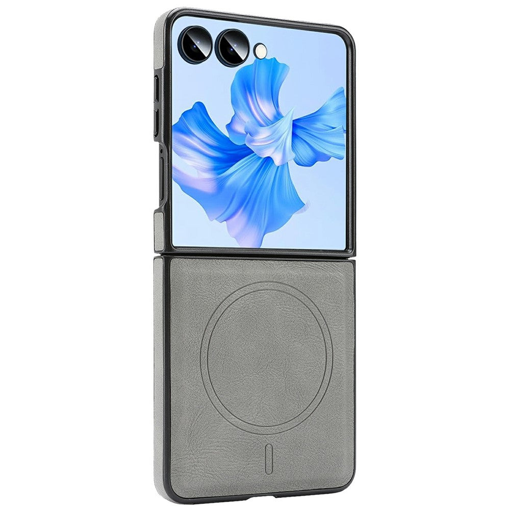 Til Samsung Galaxy Z Flip8 Magnetisk Etui Koskindstekstur PU Læderbelagt PC Telefoncover
