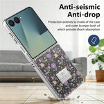 For Samsung Galaxy Z Flip8 Case Electroplating Floral Pattern PU Leather + Hard PC Phone Cover