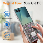 For Samsung Galaxy Z Flip8 Case Electroplating Floral Pattern PU Leather + Hard PC Phone Cover