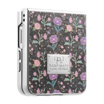For Samsung Galaxy Z Flip7 5G Case Electroplating Floral Pattern PU Leather + Hard PC Phone Cover
