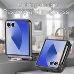 For Samsung Galaxy Z Flip7 5G Case Litchi Texture Leather + Pc Phone Cover with Ring Holder