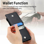 For Samsung Galaxy Z Flip8 Case Card Holder Kickstand PU + PC Phone Cover with Finger Ring