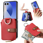 For Samsung Galaxy Z Flip7 5G Case Litchi Texture Leather Zipper Card Holder Phone Back Cover