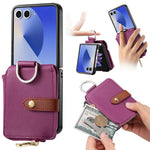 For Samsung Galaxy Z Flip7 5G Case Litchi Texture Leather Zipper Card Holder Phone Back Cover