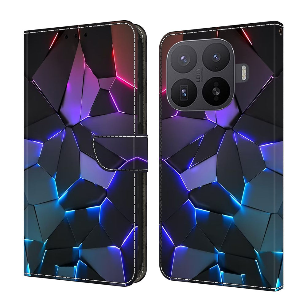 Xiaomi 17T Pro mobilskal Mönster Tryckt TPU + PU Läder Flipfodral med Kortplats