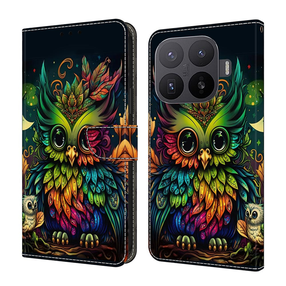 Xiaomi 17T Pro mobilskal Mönster Tryckt TPU + PU Läder Flipfodral med Kortplats