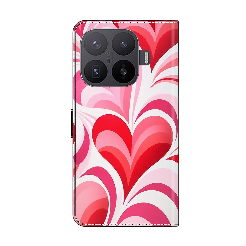 Plånboksfodral för Xiaomi 17T Pro med stativmönster och tryck i PU-läder, fällbart fodral