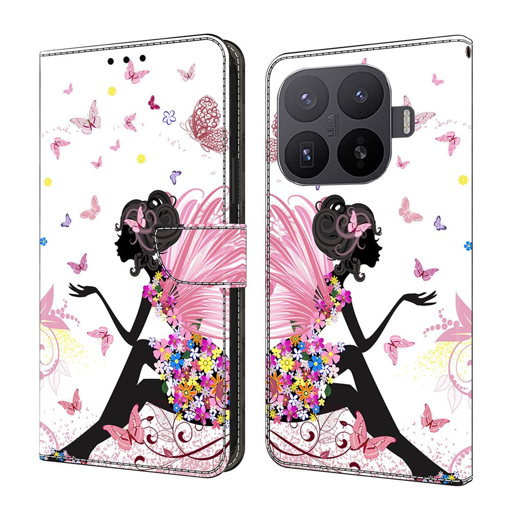 Wallet Case For Xiaomi 17T Pro Foldable Stand Pattern Printing PU Leather Flip Phone Cover
