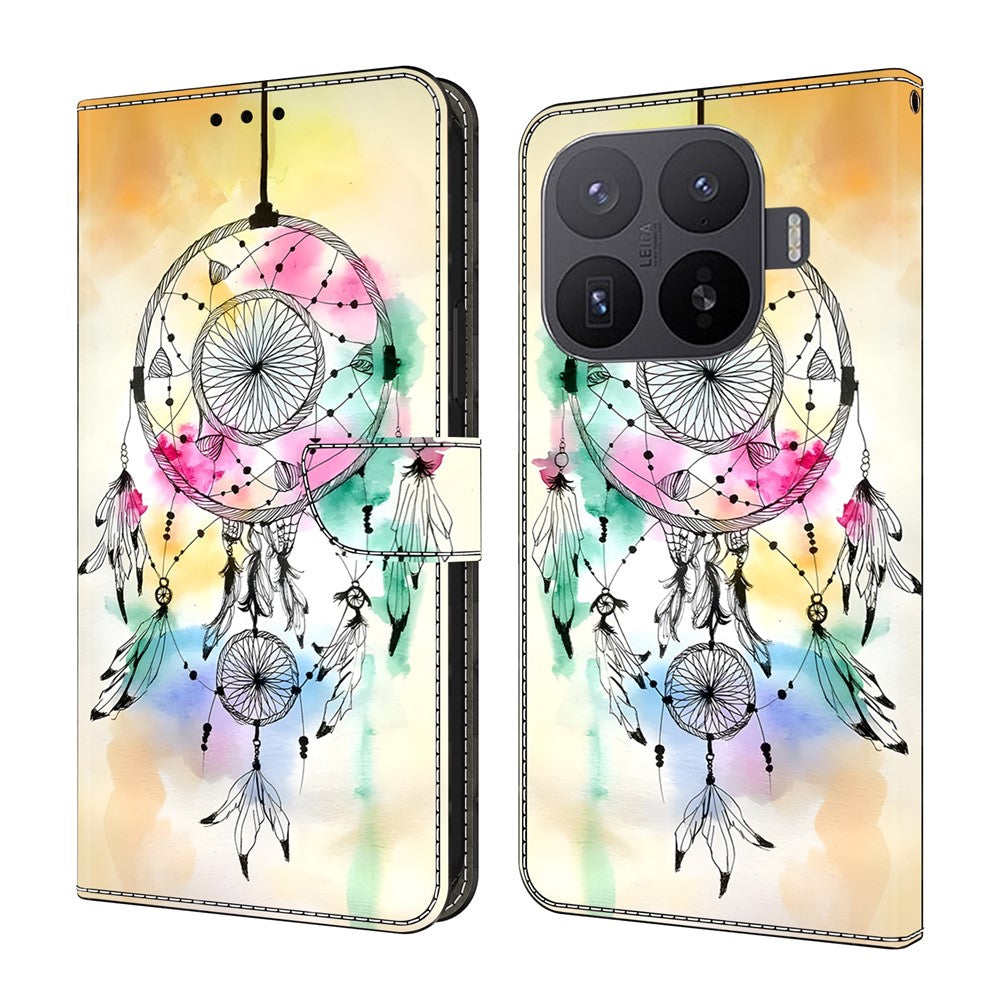 Wallet Case For Xiaomi 17T Pro Foldable Stand Pattern Printing PU Leather Flip Phone Cover