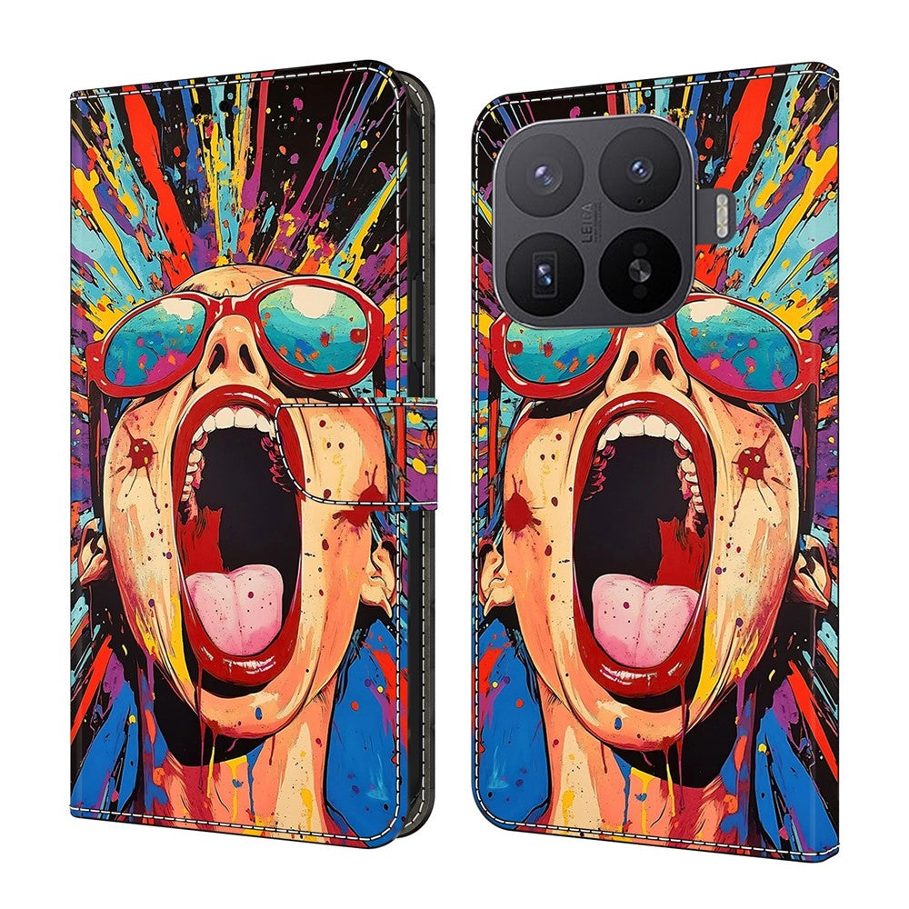 Wallet Case For Xiaomi 17T Pro Foldable Stand Pattern Printing PU Leather Flip Phone Cover