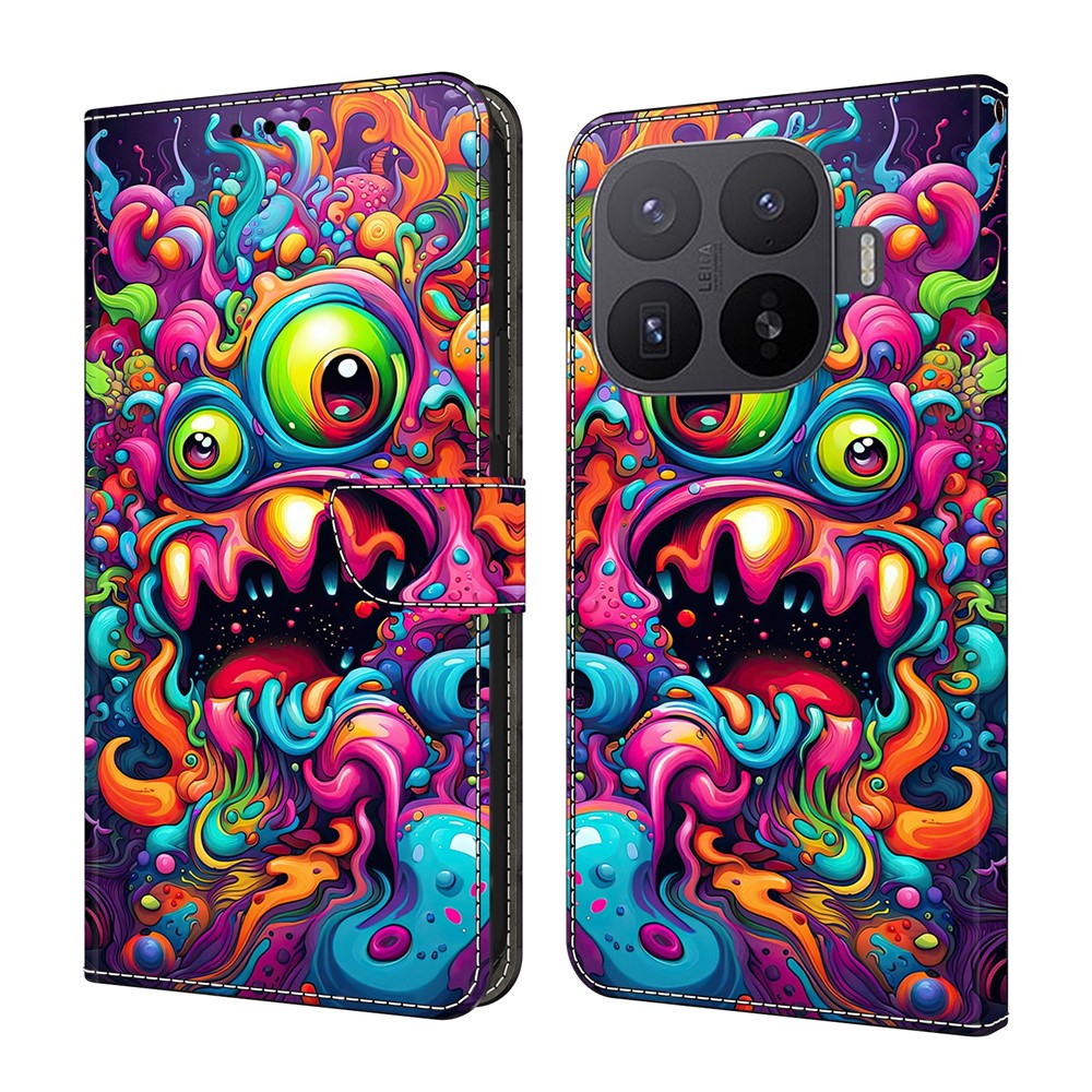 Wallet Case For Xiaomi 17T Pro Foldable Stand Pattern Printing PU Leather Flip Phone Cover
