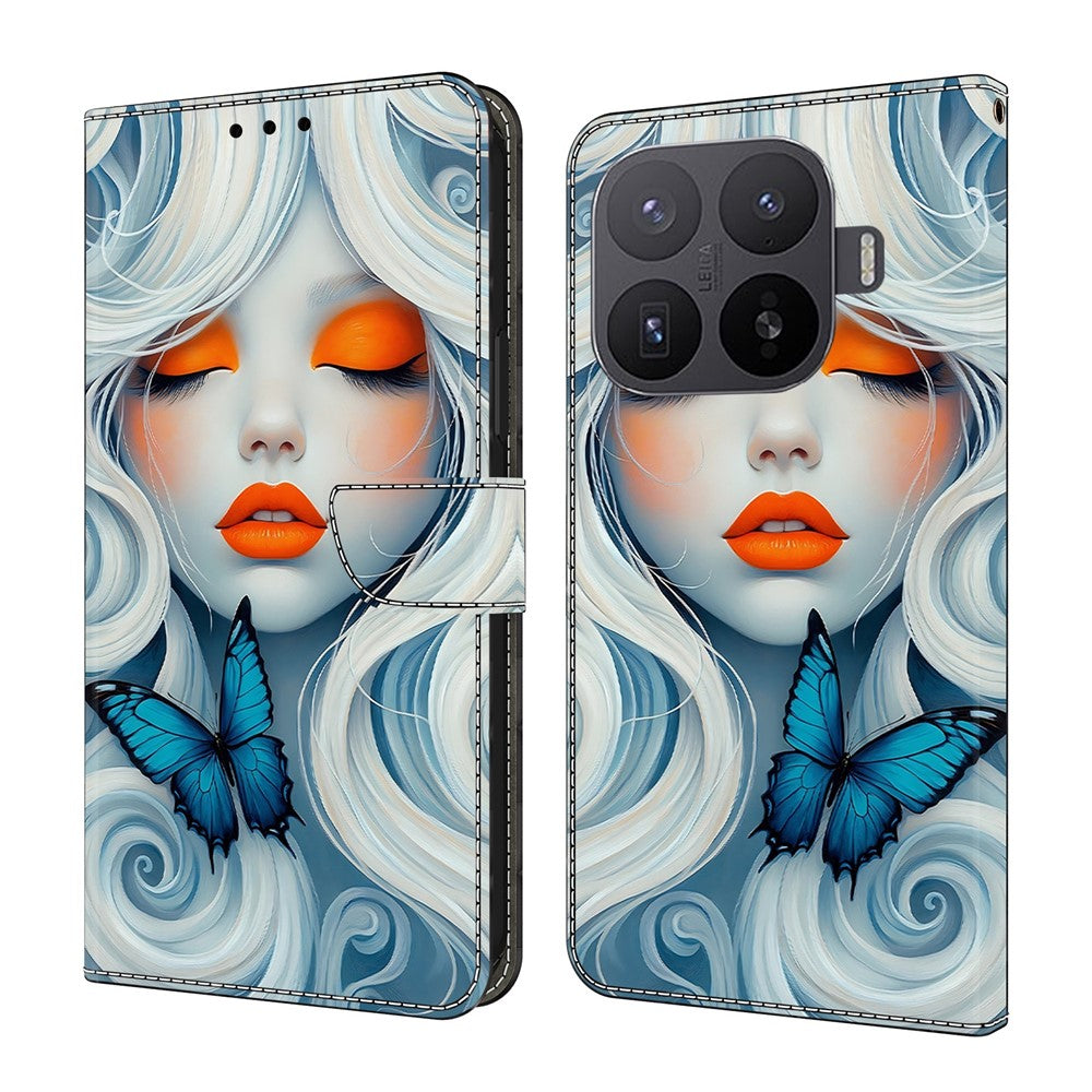 Wallet Case For Xiaomi 17T Pro Foldable Stand Pattern Printing PU Leather Flip Phone Cover