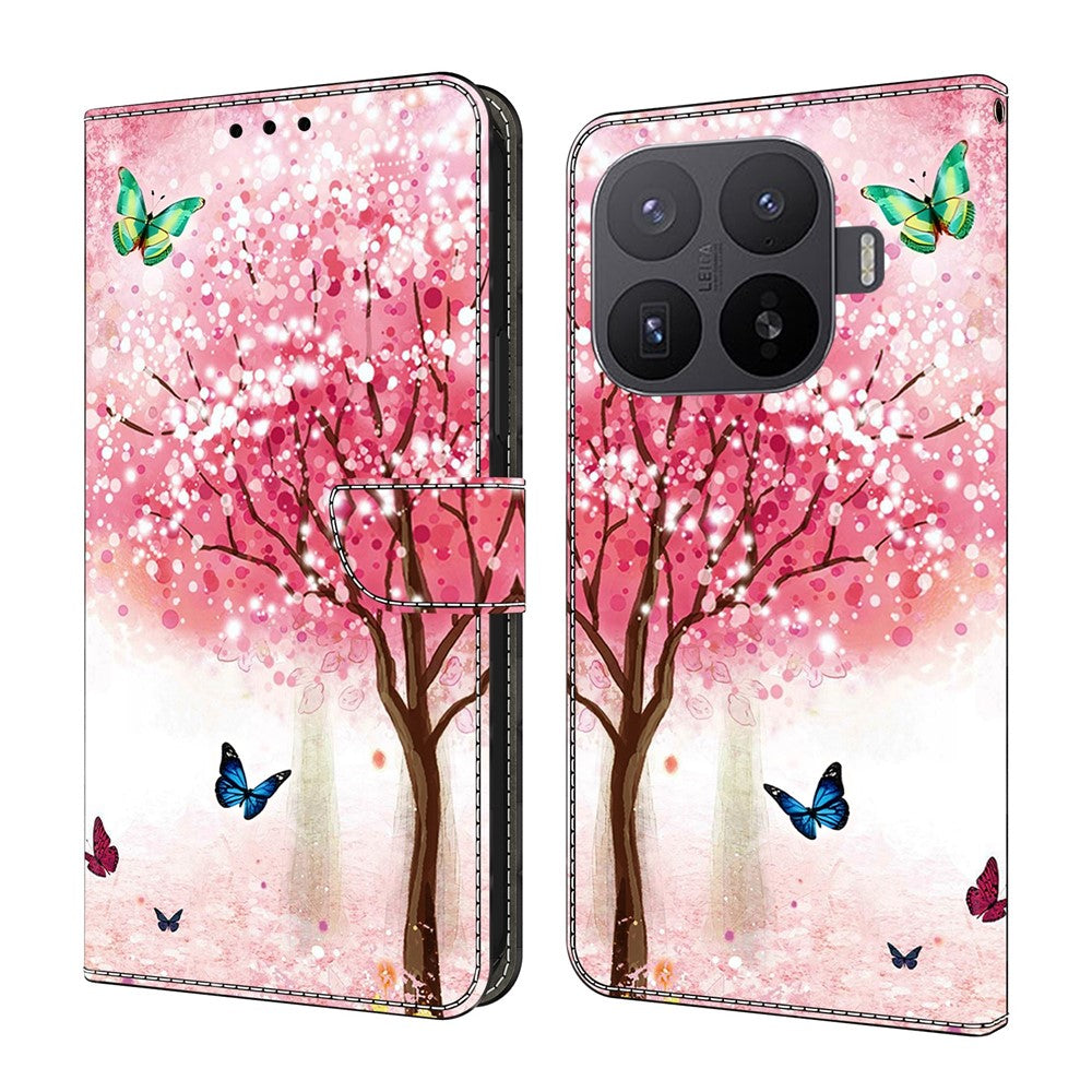 Wallet Case For Xiaomi 17T Pro Foldable Stand Pattern Printing PU Leather Flip Phone Cover