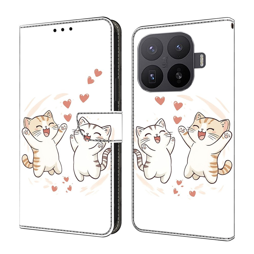 Xiaomi 17T Pro Plånboksfodral Vikbart Stativ Mönstertryck Läder Flip mobilfodral