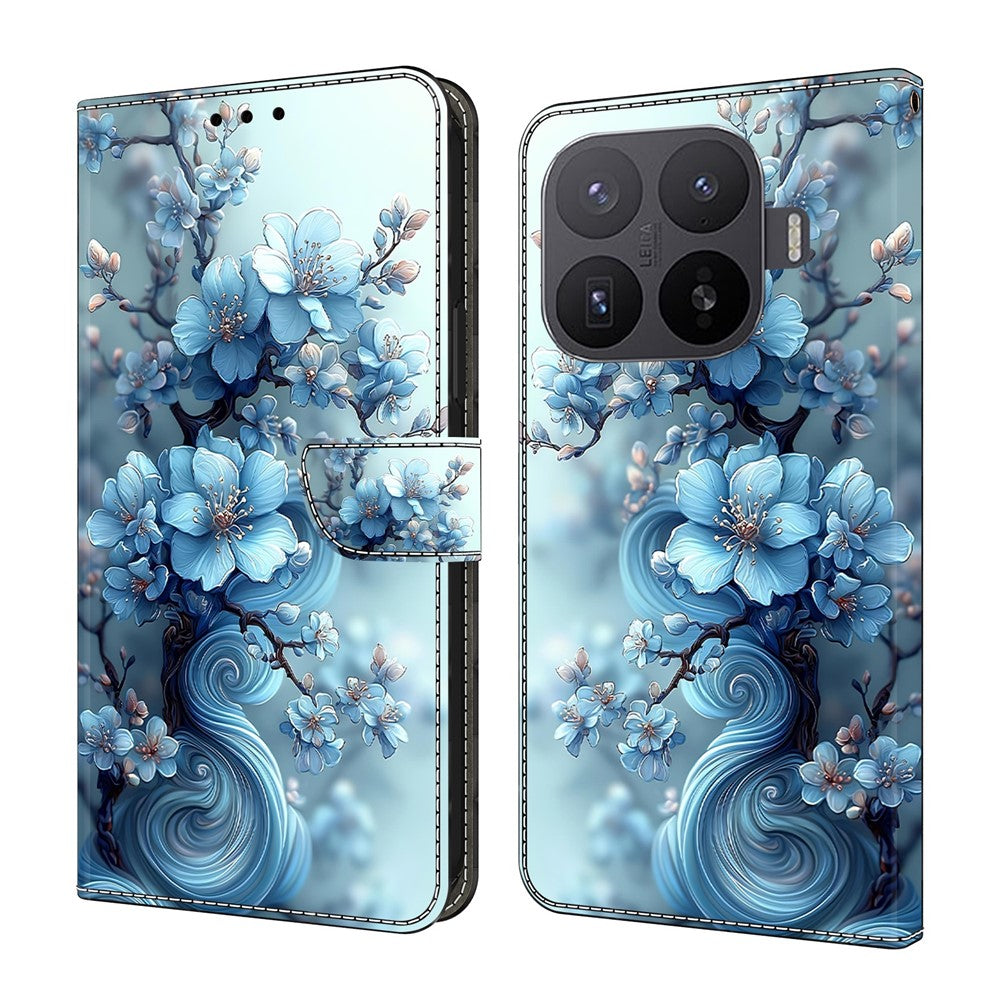 Xiaomi 17T Pro Plånboksfodral Vikbart Stativ Mönstertryck Läder Flip mobilfodral