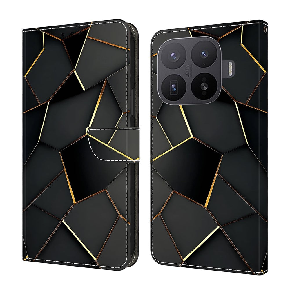 Xiaomi 17T Pro Plånboksfodral Vikbart Stativ Mönstertryck Läder Flip mobilfodral