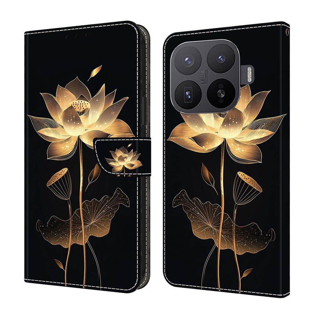Xiaomi 17T Pro Plånboksfodral Vikbart Stativ Mönstertryck Läder Flip mobilfodral