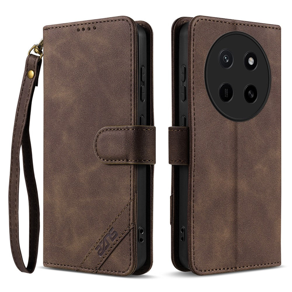 AZNS A2 for Honor X80 Pro Max 5G Leather Case with Wrist Strap RFID Blocking Wallet Stand Phone Cover
