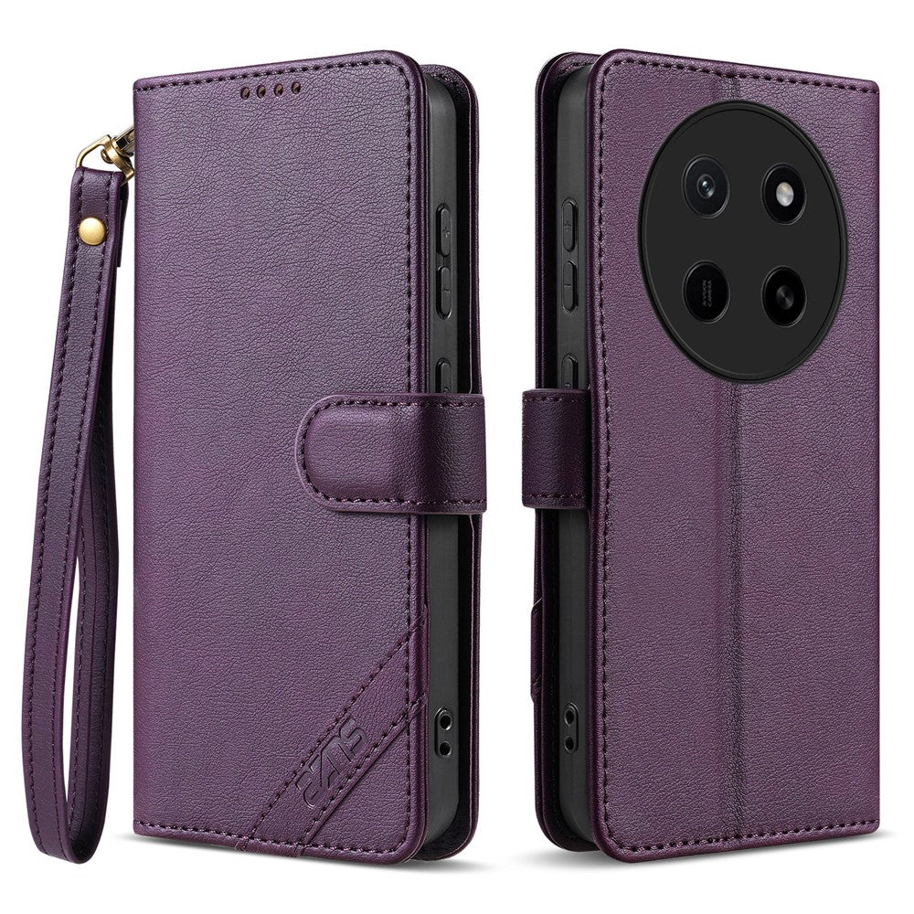 AZNS A2 for Honor X80 Pro Max 5G Leather Case with Wrist Strap RFID Blocking Wallet Stand Phone Cover