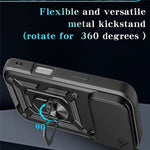 Til iPhone 18 Pro / 17 Pro cover med skydelåg til kamera PC + TPU stativ telefoncover