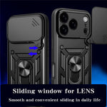 Til iPhone 18 Pro / 17 Pro cover med skydelåg til kamera PC + TPU stativ telefoncover
