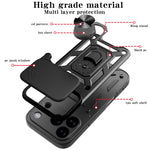 Til iPhone 18 Pro / 17 Pro cover med skydelåg til kamera PC + TPU stativ telefoncover
