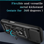 For iPhone 18 Pro Max / 17 Pro Max Case with Slide Camera Lid PC + TPU Kickstand Phone Cover