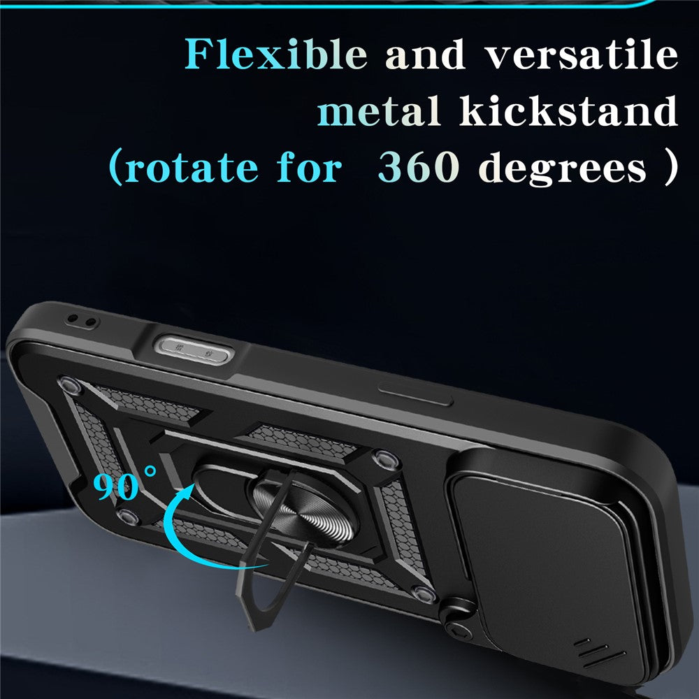 For iPhone 18 Pro Max / 17 Pro Max Case with Slide Camera Lid PC + TPU Kickstand Phone Cover