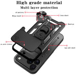 For iPhone 18 Pro Max / 17 Pro Max Case with Slide Camera Lid PC + TPU Kickstand Phone Cover