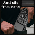 For iPhone 18 Pro Max / 17 Pro Max Case with Slide Camera Lid PC + TPU Kickstand Phone Cover