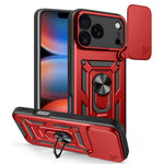 For iPhone 18 Pro Max / 17 Pro Max Case with Slide Camera Lid PC + TPU Kickstand Phone Cover