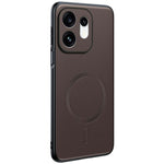 For Oppo Reno16 5G (Global) Magnetic Case Leather Coated TPU + PC Phone Cover