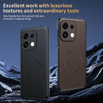 For Oppo Reno16 F 5G Magnetic Case Leather Coated TPU + PC Phone Cover