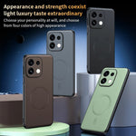 For Oppo Reno16 F 5G Magnetic Case Leather Coated TPU + PC Phone Cover