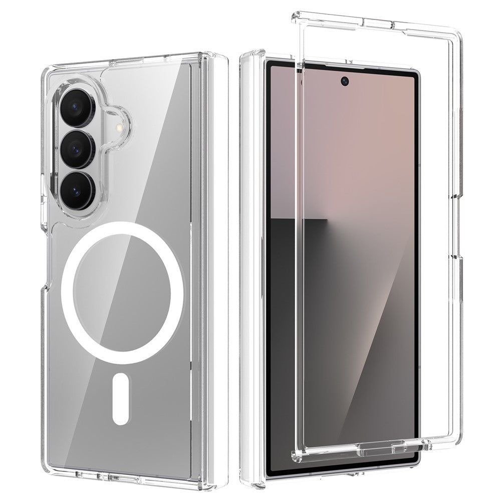 For Samsung Galaxy Z Fold8 Ultra Magnetic Case Hinge Protection TPU + Acrylic Clear Phone Cover with Front Frame