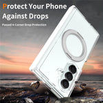 For Samsung Galaxy Z Fold8 Ultra Case Rotating Magnetic Kickstand TPU + Acrylic Clear Phone Cover with Front Frame