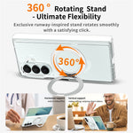 For Samsung Galaxy Z Fold8 Ultra Case Rotating Magnetic Kickstand TPU + Acrylic Clear Phone Cover with Front Frame