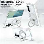 For Samsung Galaxy Z Fold8 Ultra Case Rotating Magnetic Kickstand TPU + Acrylic Clear Phone Cover with Front Frame